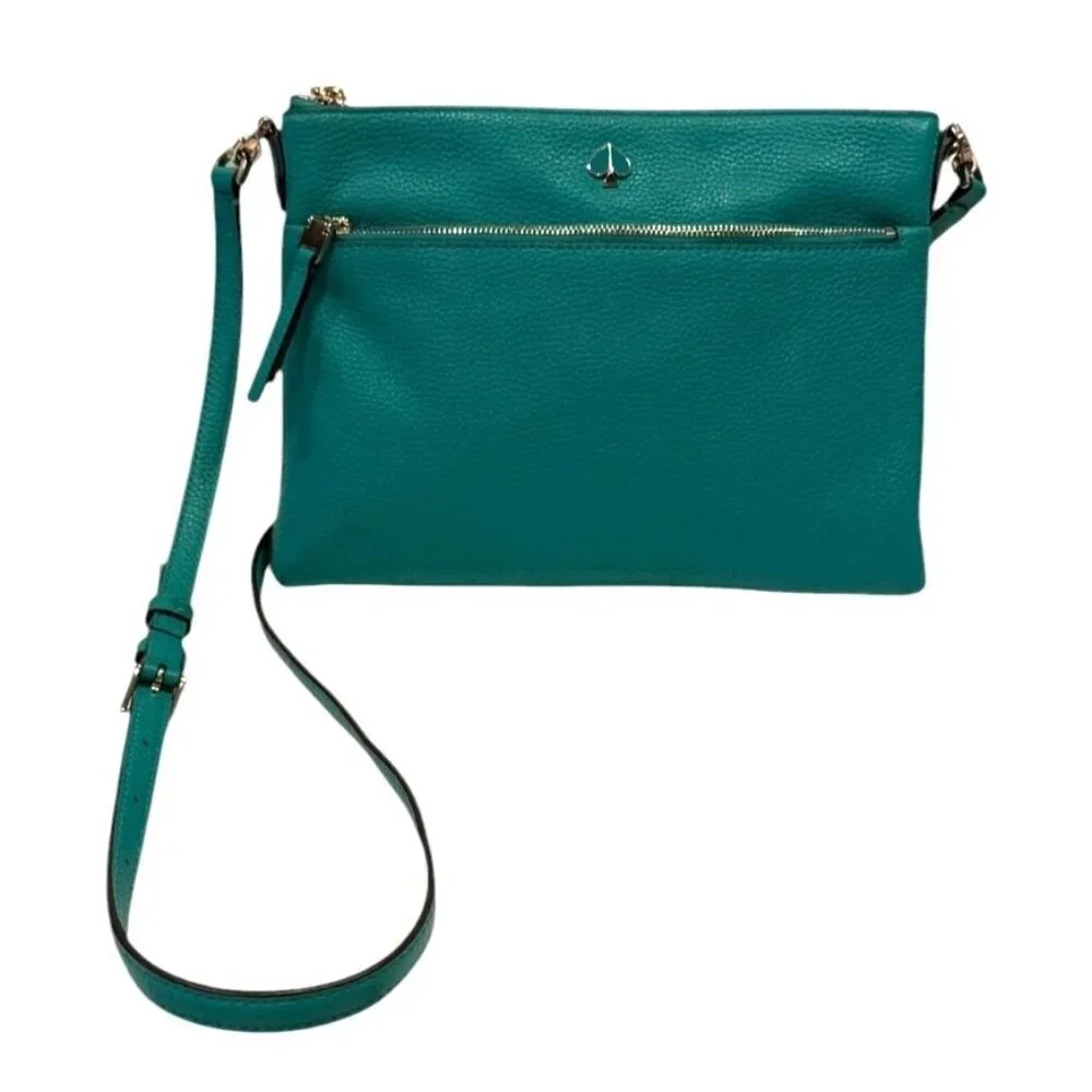 Kate Spade Women's Polly Crossbody Bag Turquoise Logo Pockets